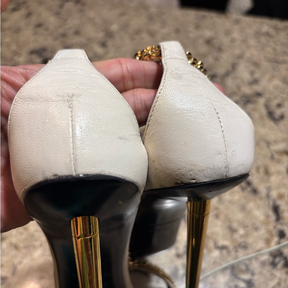 Tom Ford white and gold stiletto sandals - Picture 3 of 7